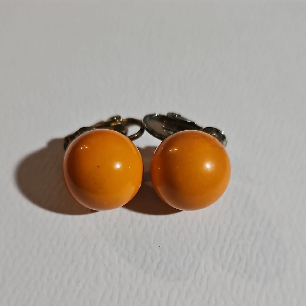 Orange Clip-On Earrings